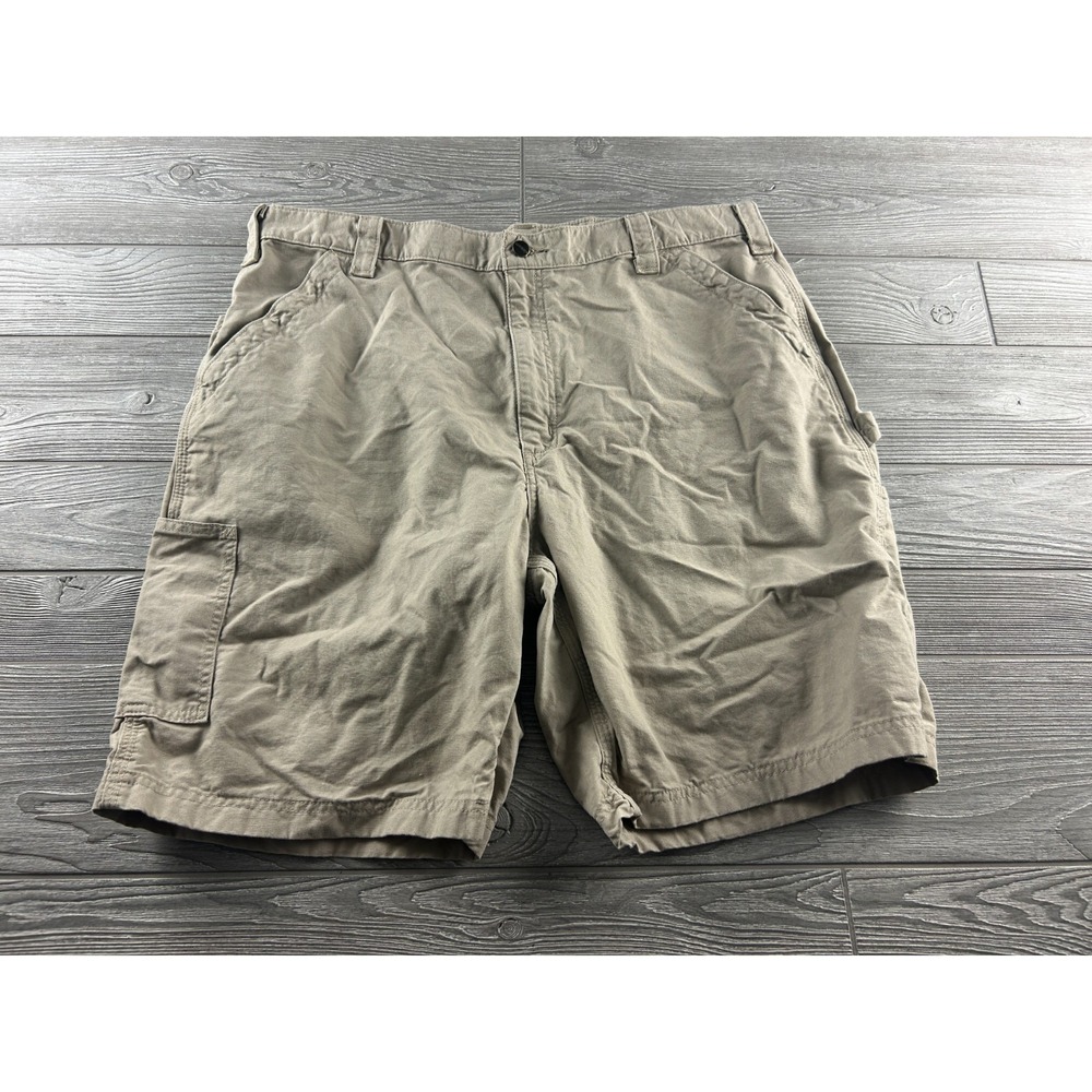 Carhartt Shorts Loose Fit Utility B147 Mens Size 42 Canvas Work Short Khaki Tan